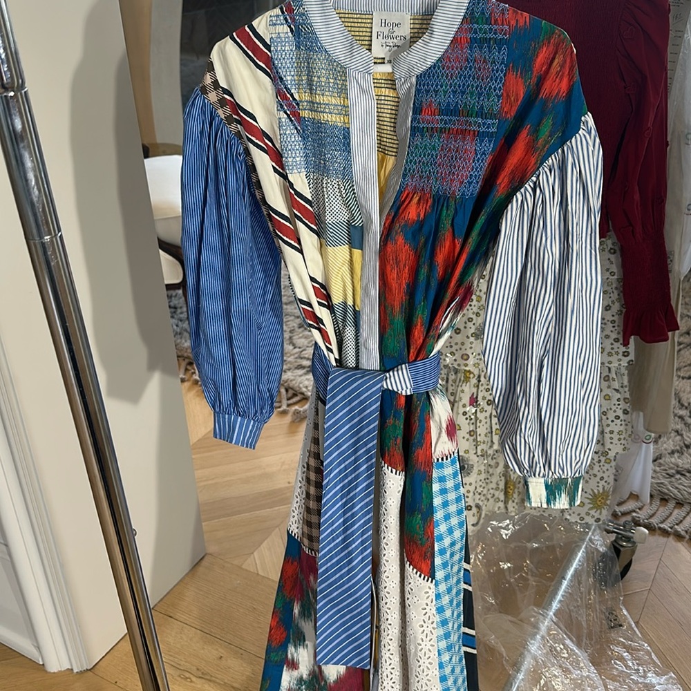 HOPE for FLOWERS colorful belted midi dress xs